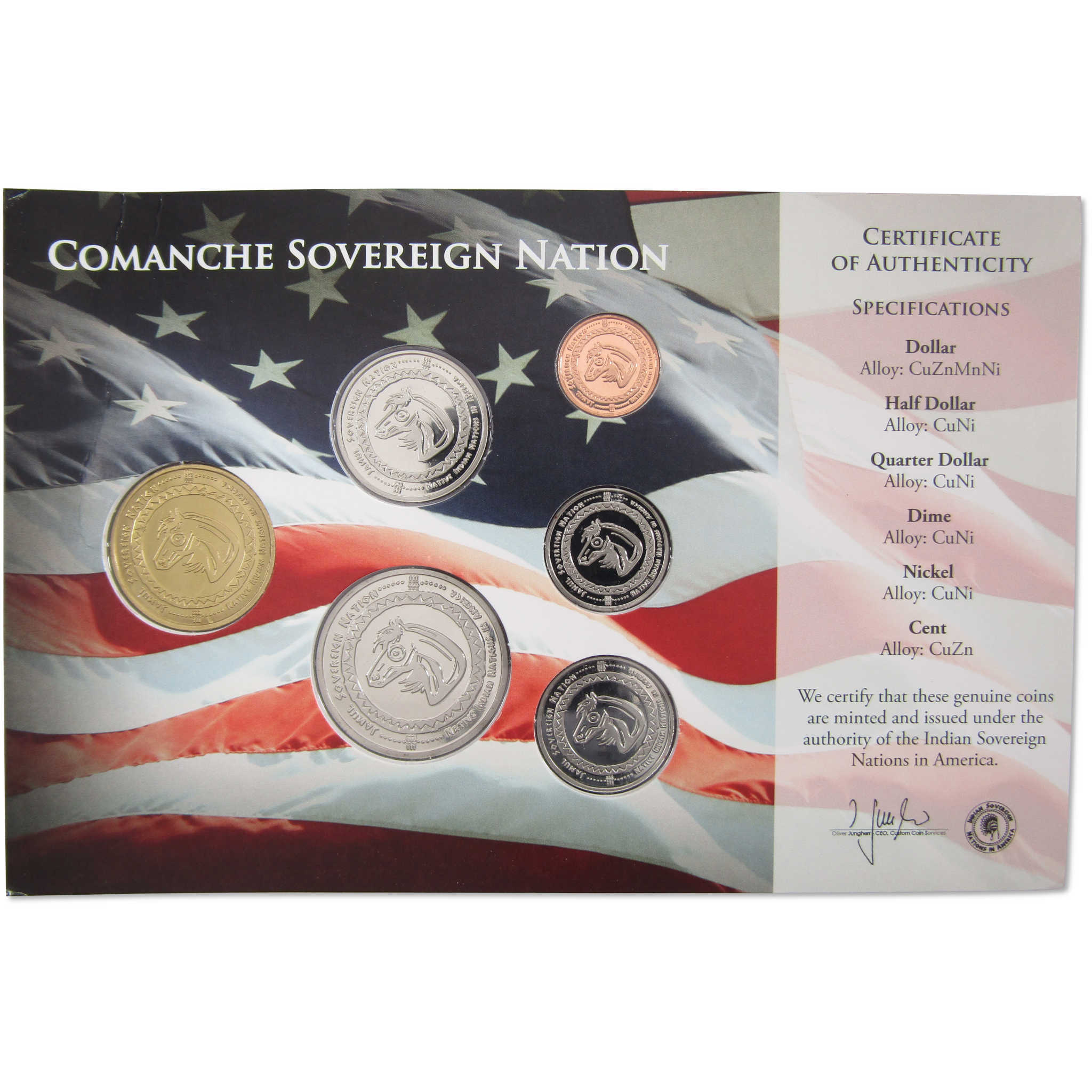 2019 Jamul Native American Comanche Sovereign Nation Uncirculated Coin Set