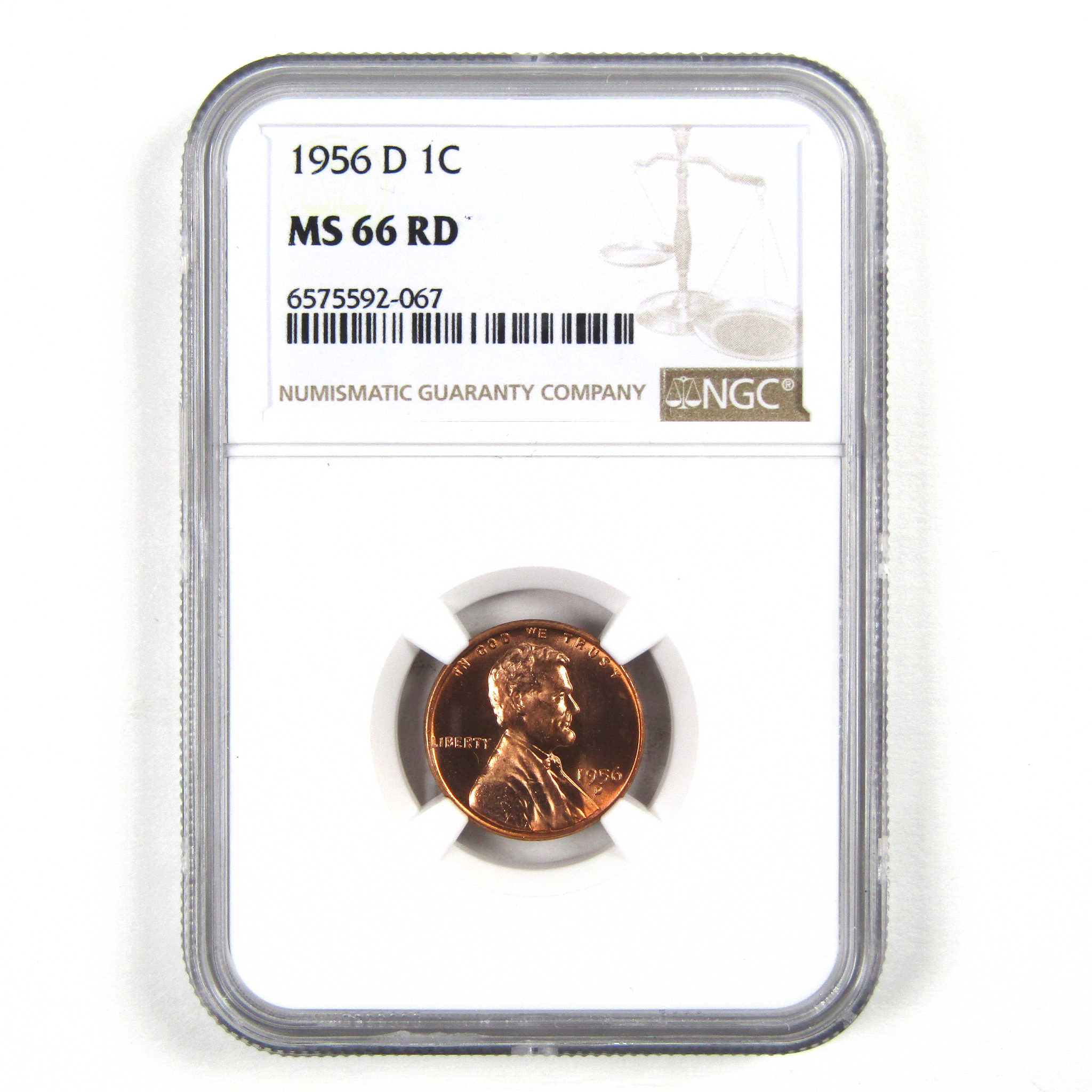 1956 D Lincoln Wheat Cent MS 66 RD NGC Penny Uncirculated SKU:I3667