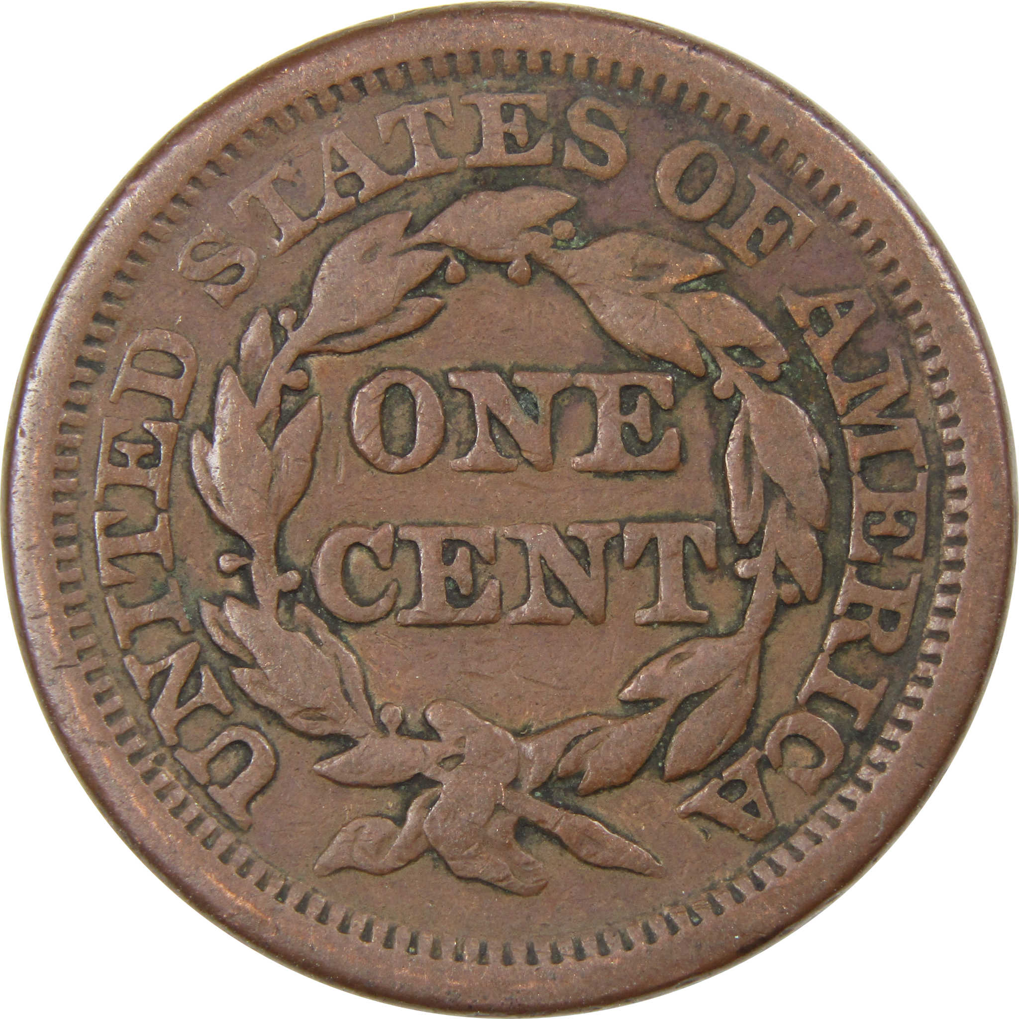 1853 Braided Hair Large Cent F Fine Copper Penny 1c SKU:I1310