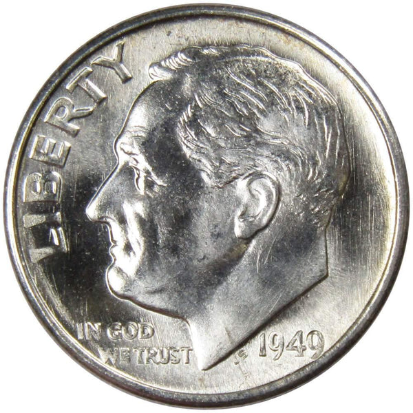 1949 S Roosevelt Dime BU Uncirculated Mint State 90% Silver 10c US Coin - Roosevelt coin - Profile Coins &amp; Collectibles