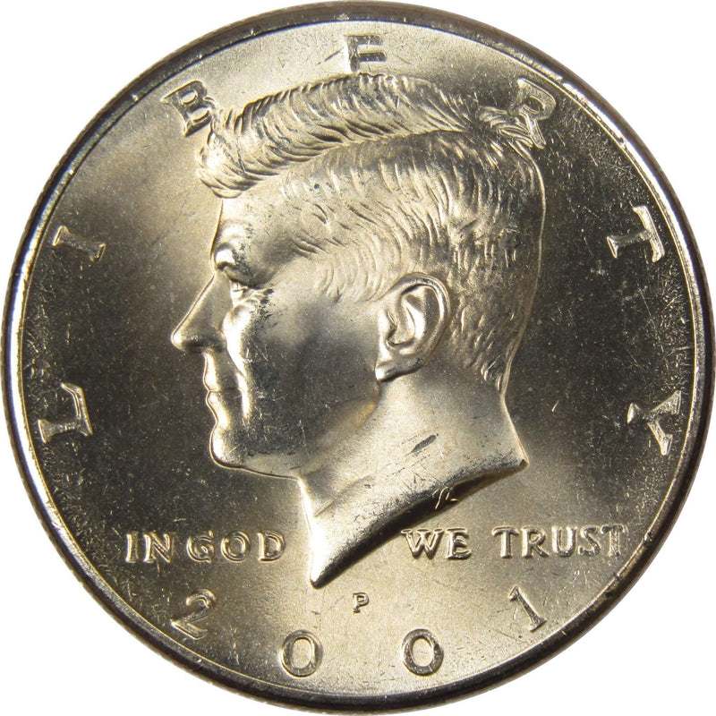 2001 P Kennedy Half Dollar BU Uncirculated Mint State 50c US Coin Collectible - Kennedy Half Dollars - JFK Half Dollar - Kennedy Coins - Profile Coins &amp; Collectibles