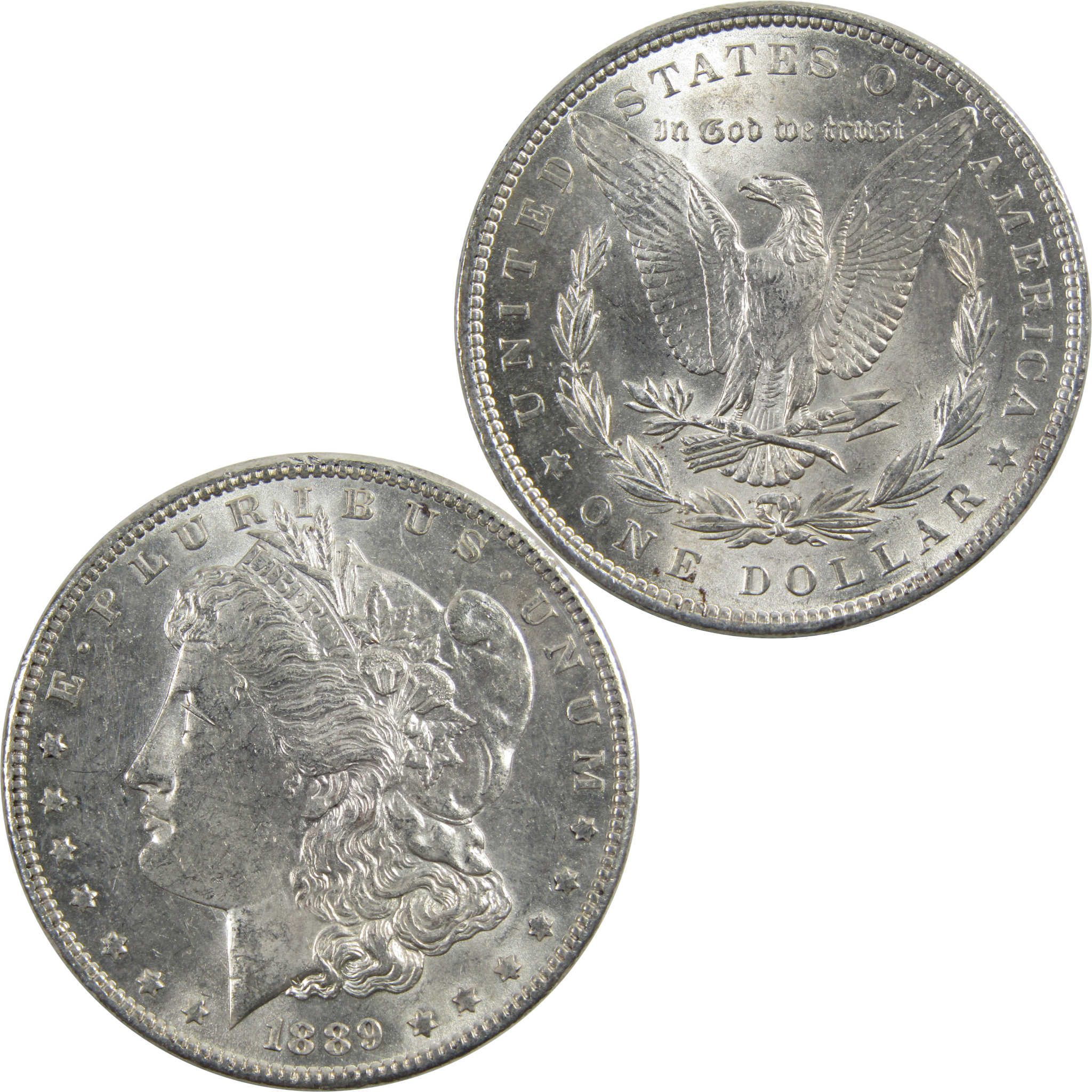 1889 Barwing Morgan Dollar Borderline Uncirculated Silver $1 SKU:I5616 - Morgan coin - Morgan silver dollar - Morgan silver dollar for sale - Profile Coins &amp; Collectibles