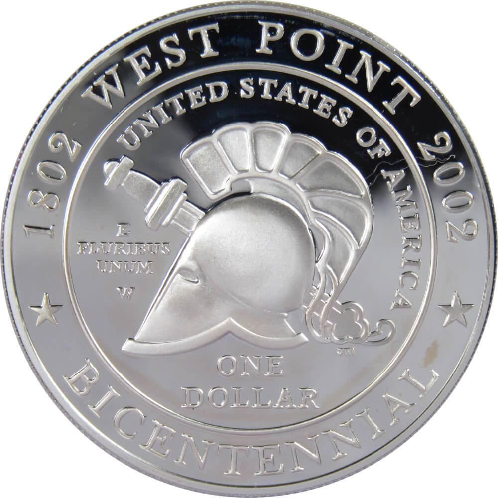 West Point Bicentennial Commemorative 2002 W 90% Silver Dollar Proof $1 Coin