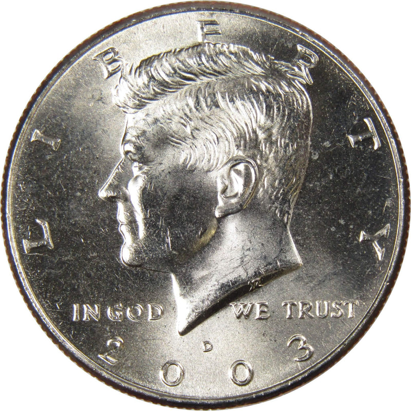 2003 D Kennedy Half Dollar BU Uncirculated Mint State 50c US Coin Collectible - Kennedy Half Dollars - JFK Half Dollar - Kennedy Coins - Profile Coins &amp; Collectibles