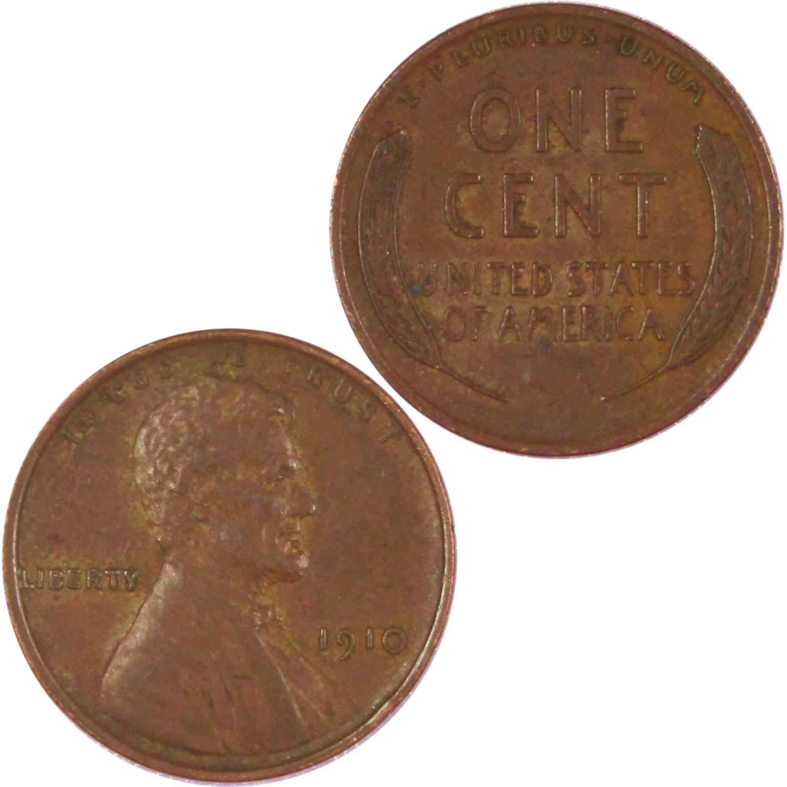 1910 Lincoln Wheat Cent VF Very Fine Bronze Penny 1c Coin Collectible