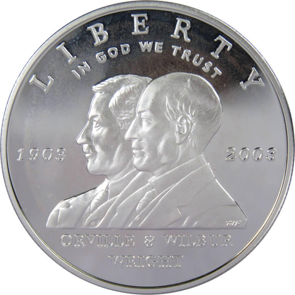 First Flight Centennial Commemorative 2003 P 90% Silver Dollar Proof $1 Coin