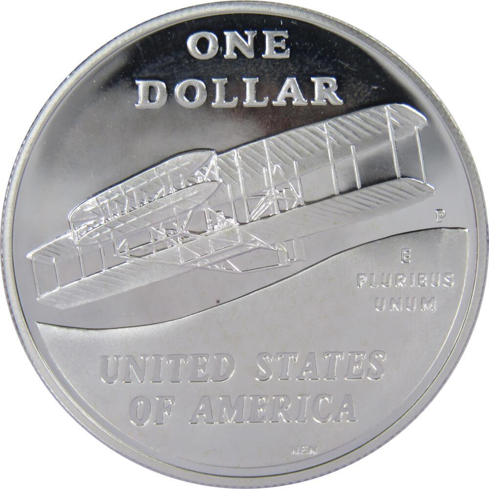 First Flight Centennial Commemorative 2003 P 90% Silver Dollar Proof $1 Coin