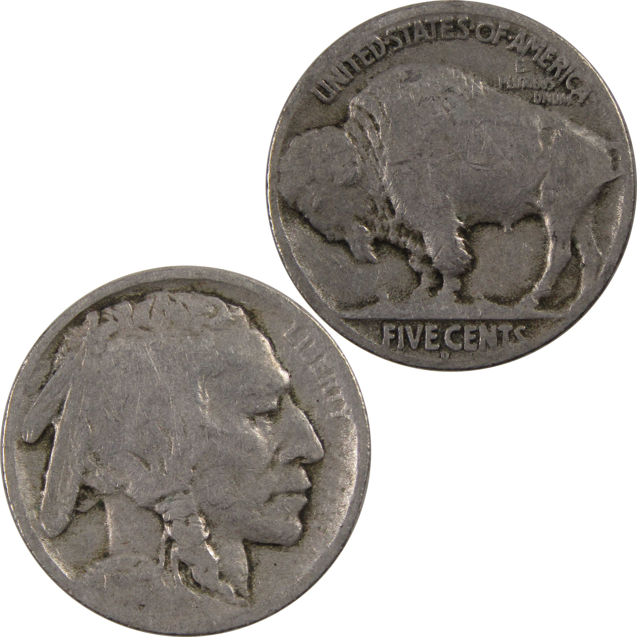 1914 D Indian Head Buffalo Nickel 5 Cent Piece AG About Good SKU:I3256