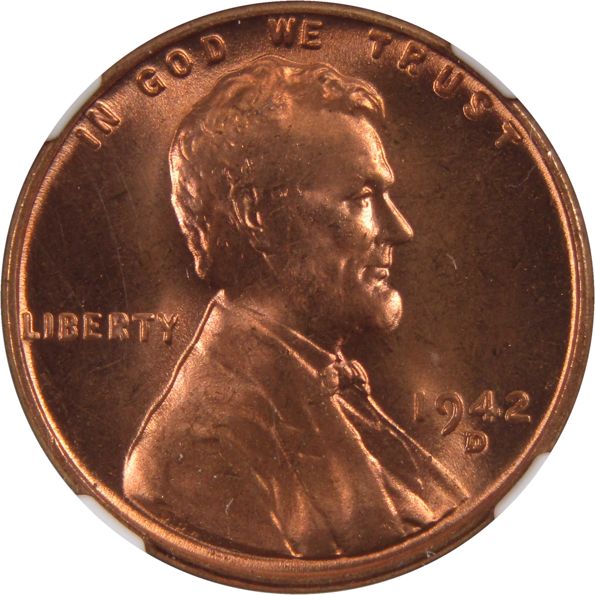 1942 D Lincoln Wheat Cent MS 67 RD NGC Penny Uncirculated SKU:I3178