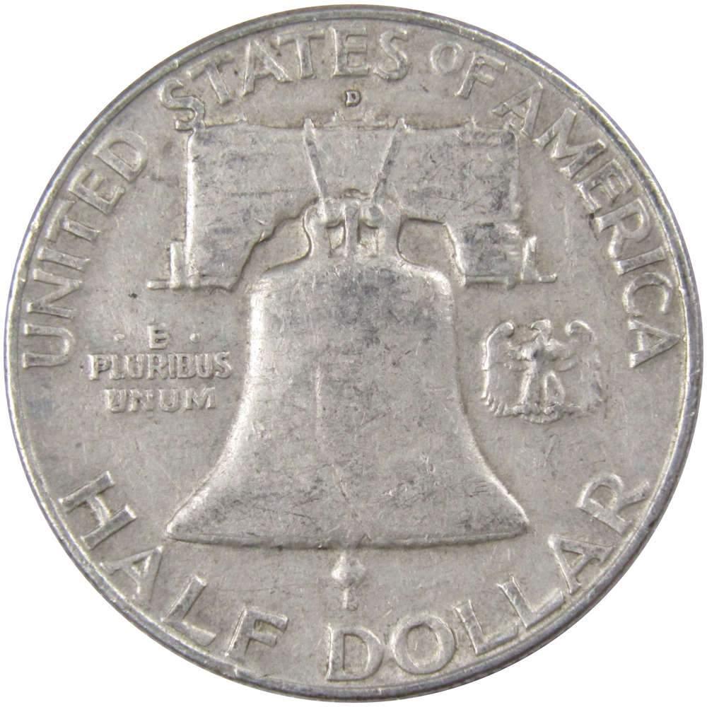 1958 D Franklin Half Dollar VF Very Fine 90% Silver 50c US Coin Collectible
