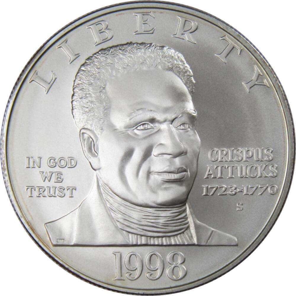 Black Revolutionary War Patriots 1998 S 90% Silver Dollar Uncirculated $1 Coin