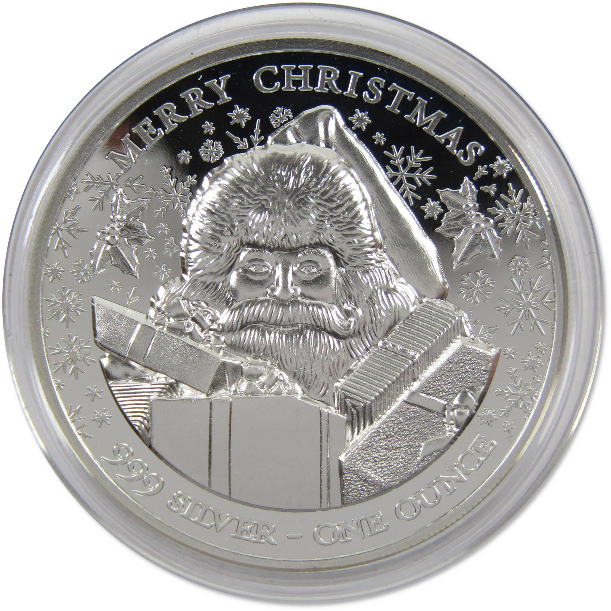 Merry Christmas Santa Claus 1 oz .999 Silver $2 Ultra High Relief 2020 Niue COA