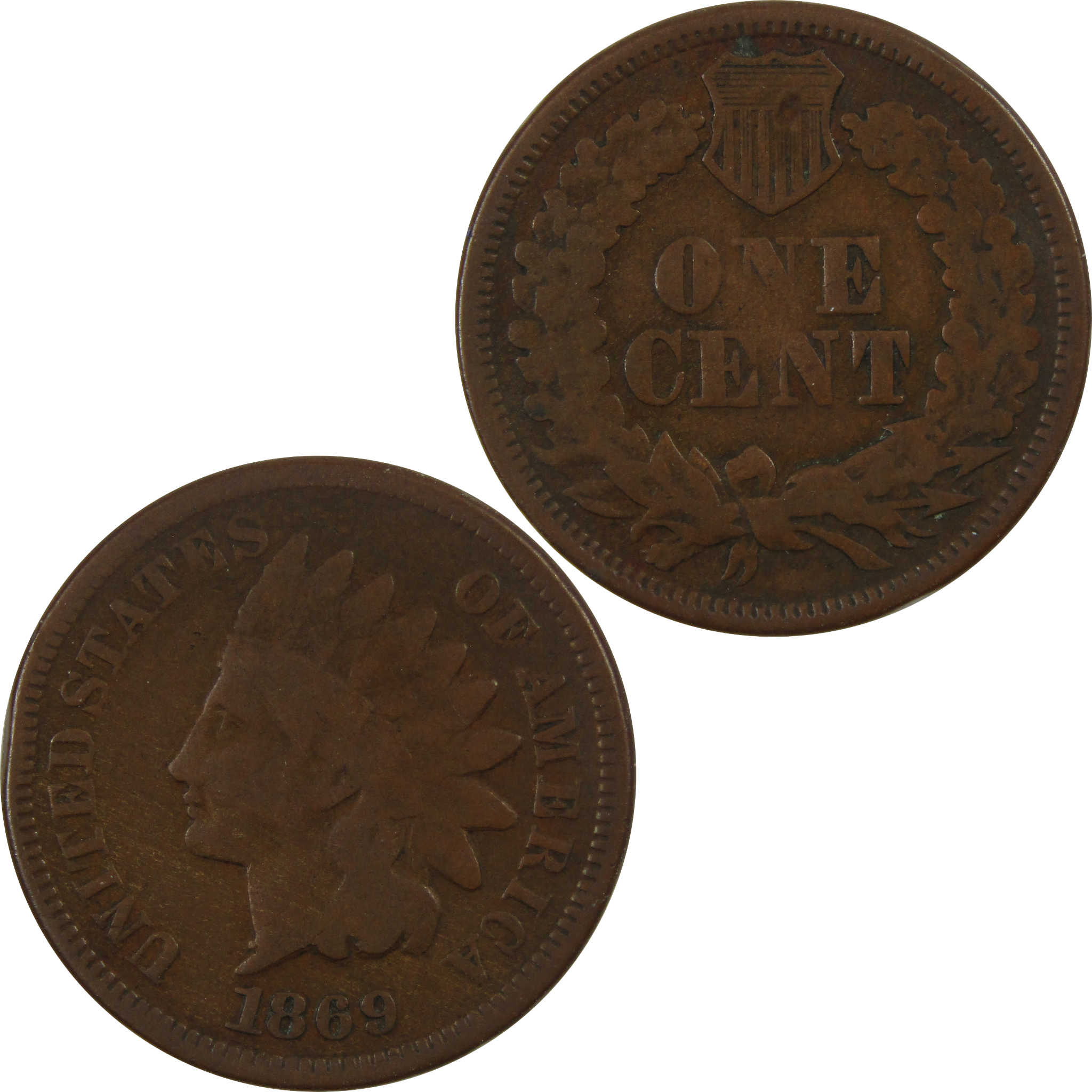 1869 Indian Head Cent G Good Penny 1c US Coin SKU:I4310