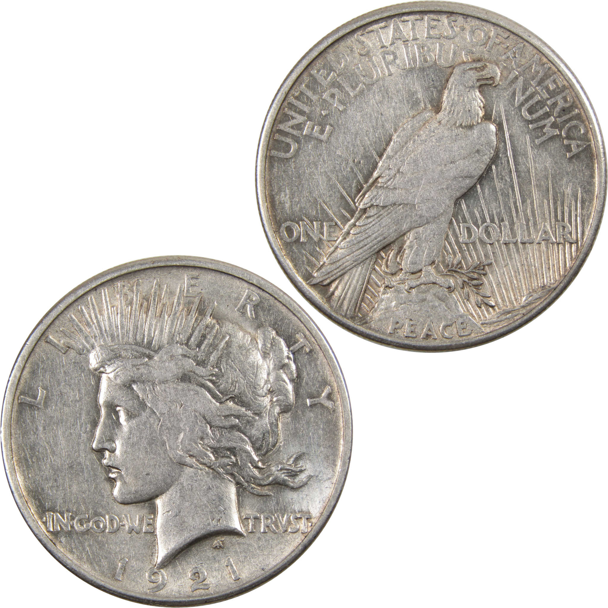 1921 High Relief Peace Dollar AU About Uncirculated Silver SKU I3471