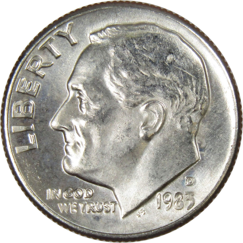 1983 D Roosevelt Dime BU Uncirculated Mint State 10c US Coin Collectible - Roosevelt coin - Profile Coins &amp; Collectibles