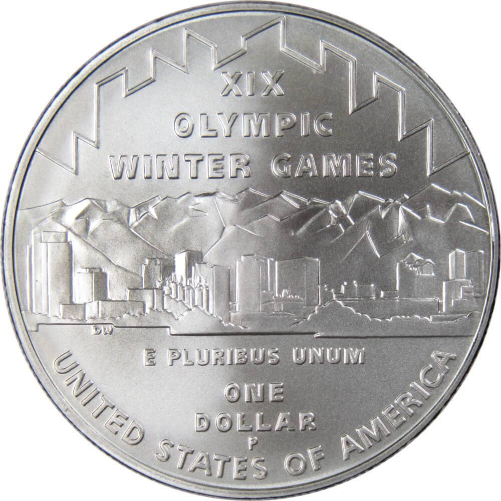 Salt Lake City Olympic Games Commemorative 2002 P 90% Silver Dollar BU $1 Coin