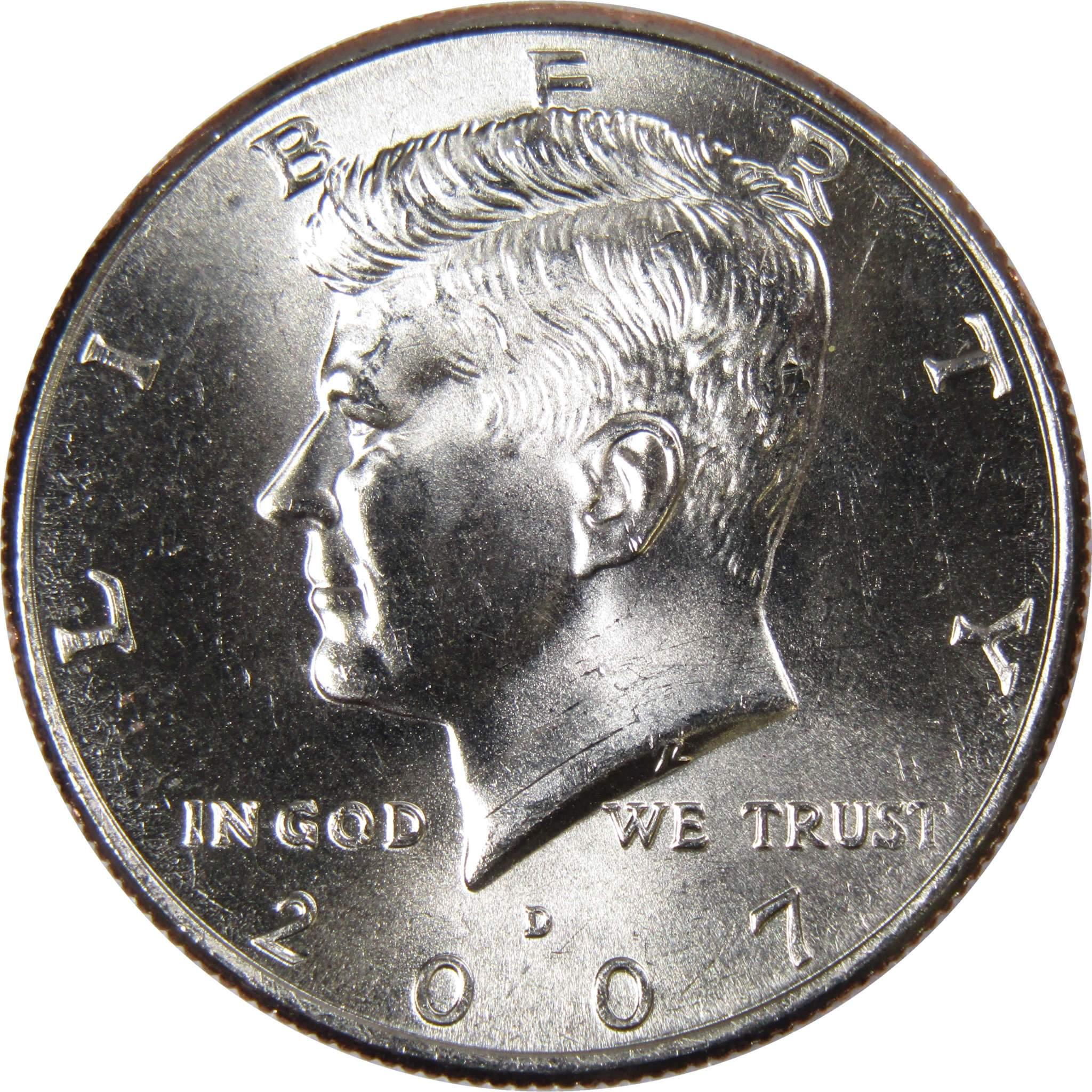 2007 D Kennedy Half Dollar BU Uncirculated Mint State 50c US Coin Collectible