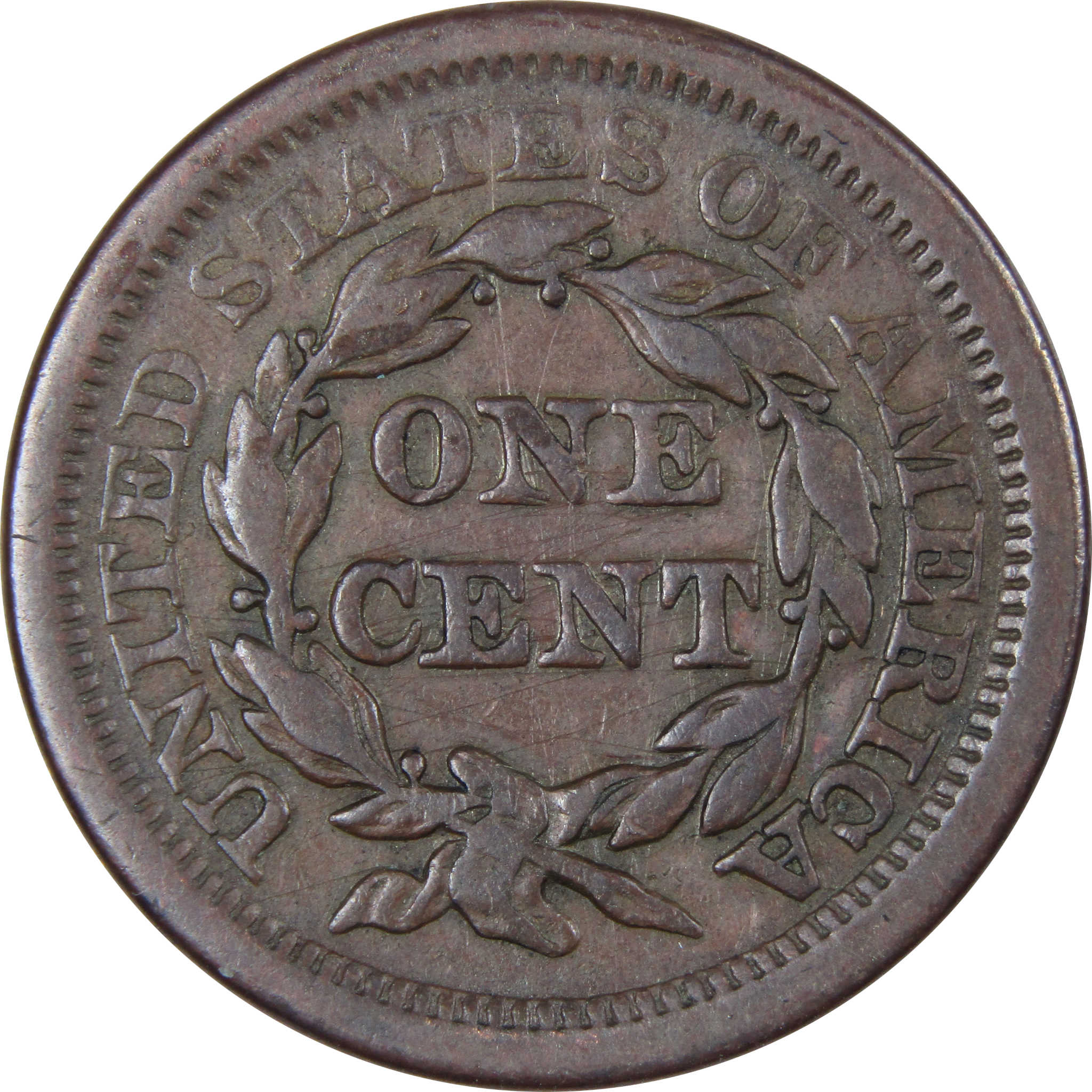 1853 Braided Hair Large Cent F Fine Copper Penny 1c SKU:IPC8070