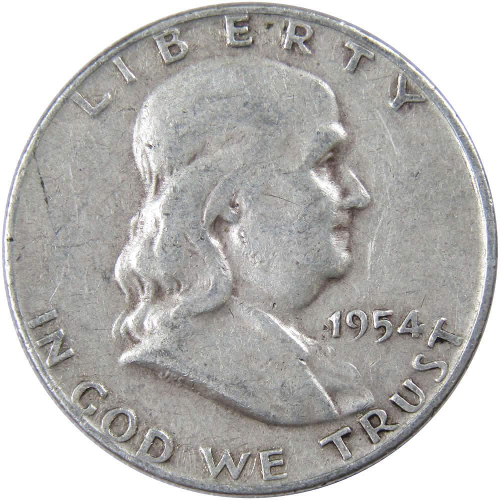 1954 D Franklin Half Dollar AG About Good 90% Silver 50c US Coin Collectible