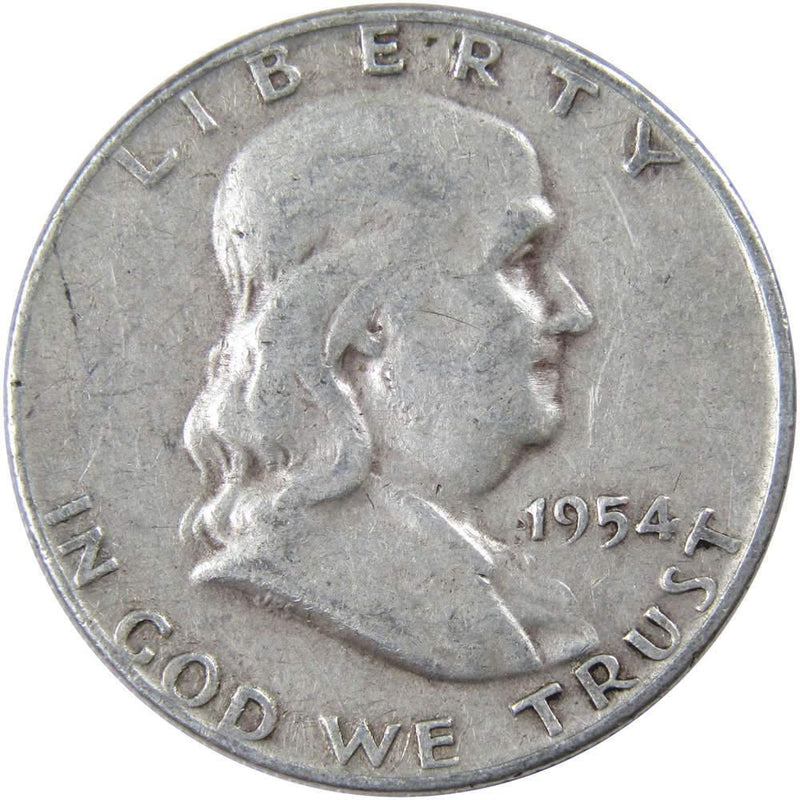 1954 D Franklin Half Dollar AG About Good 90% Silver 50c US Coin Collectible - Franklin Half Dollar - Franklin half dollars - Franklin coins - Profile Coins &amp; Collectibles