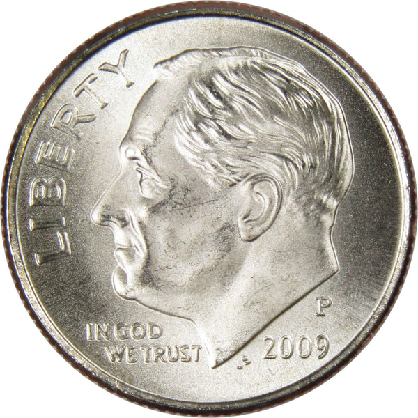 2009 P Roosevelt Dime BU Uncirculated Mint State 10c US Coin Collectible - Roosevelt coin - Profile Coins &amp; Collectibles