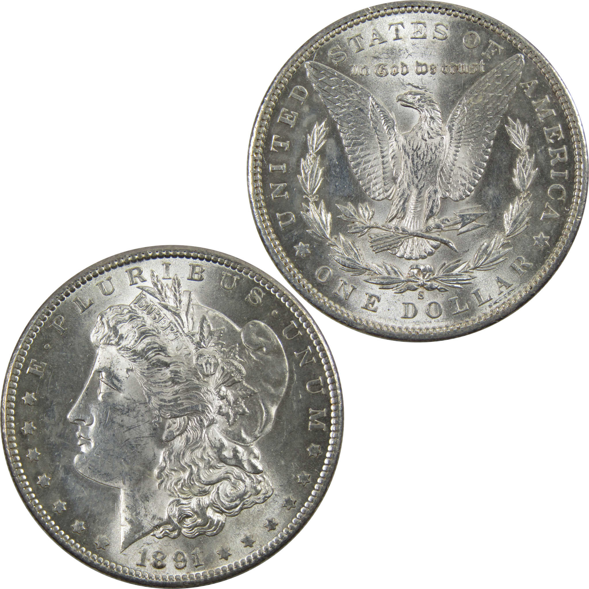 1891 S Morgan Dollar BU Uncirculated 90% Silver $1 Coin SKU:I5087 - Morgan coin - Morgan silver dollar - Morgan silver dollar for sale - Profile Coins &amp; Collectibles