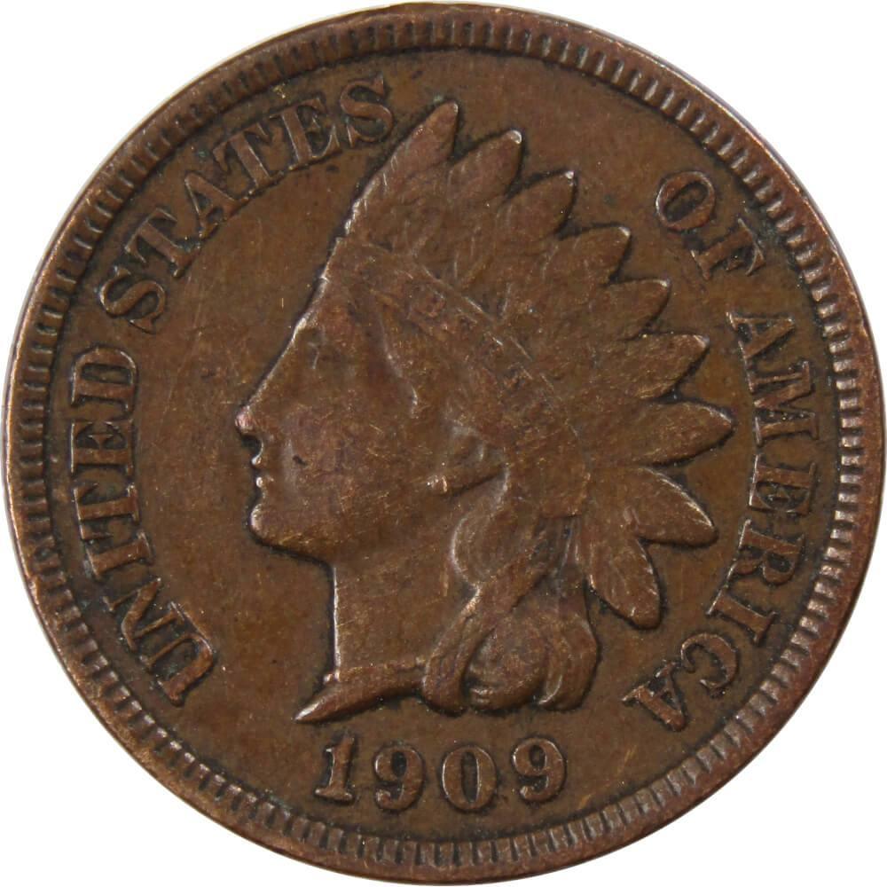 1909 Indian Head Cent VF Very Fine Bronze Penny 1c Coin Collectible