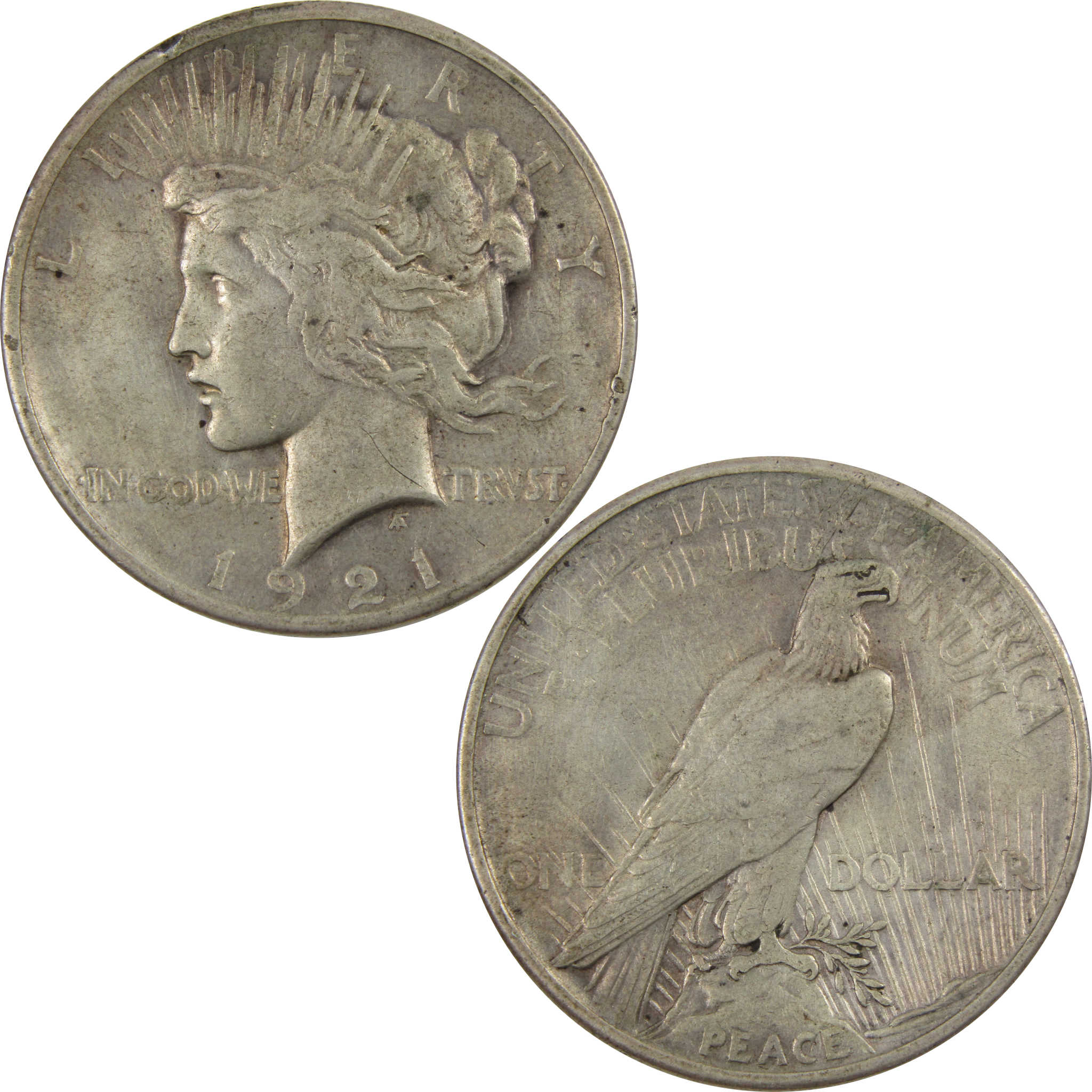 1921 High Relief Peace Dollar VF Very Fine 90% Silver Coin SKU:I4402