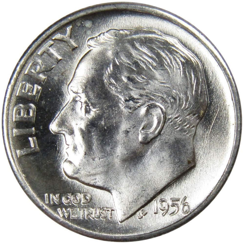 1956 D Roosevelt Dime BU Uncirculated Mint State 90% Silver 10c US Coin - Roosevelt coin - Profile Coins &amp; Collectibles