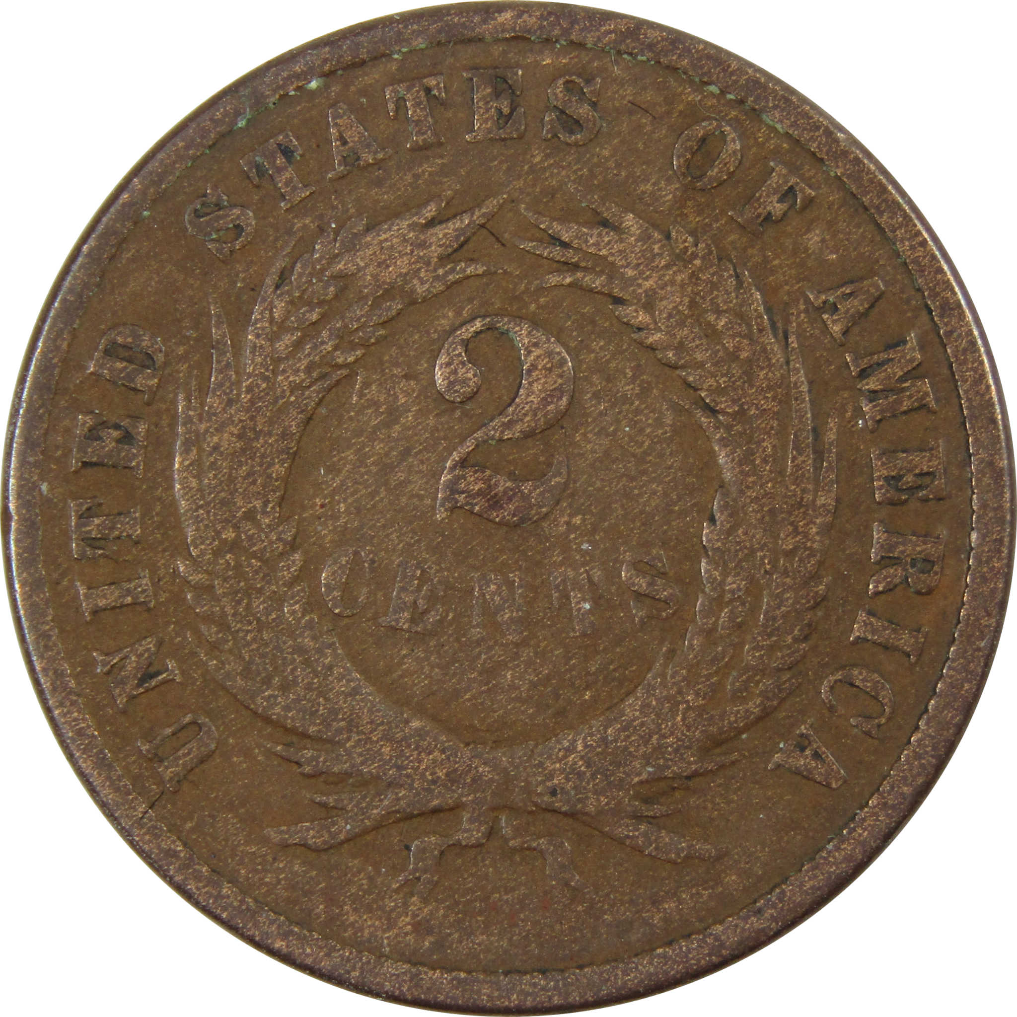 1871 Two Cent Piece G Good 2c US Type Coin SKU:I4447