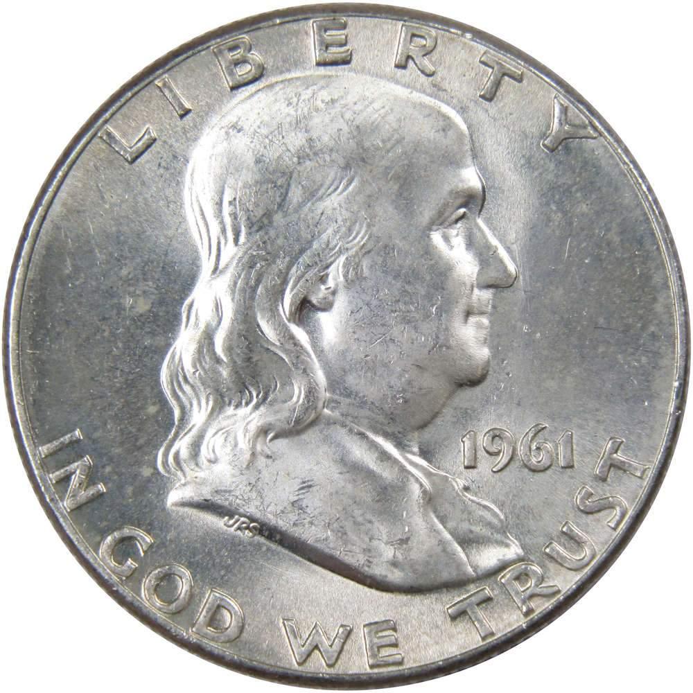 1961 Franklin Half Dollar AU About Uncirculated 90% Silver 50c US Coin