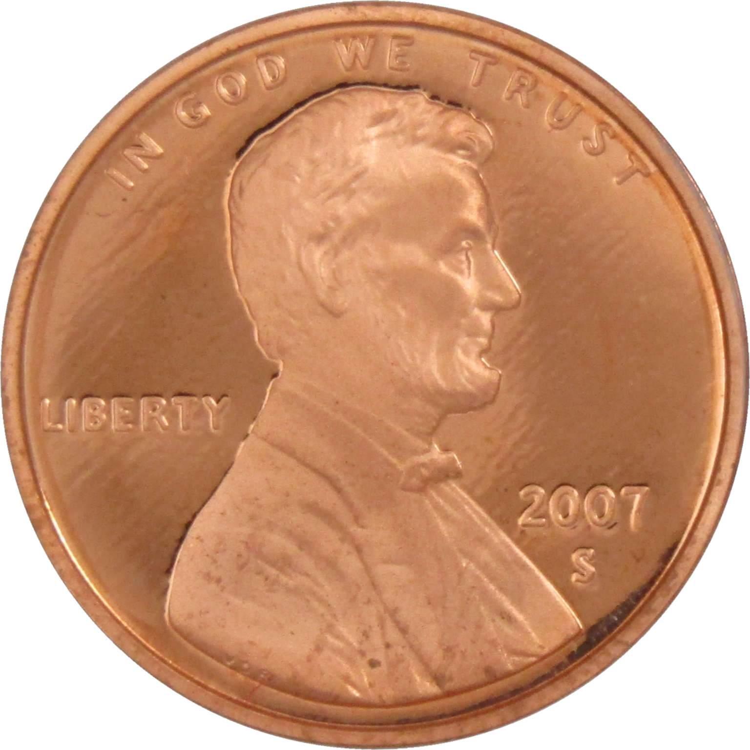 2007 S Lincoln Memorial Cent Choice Proof Penny 1c Coin Collectible