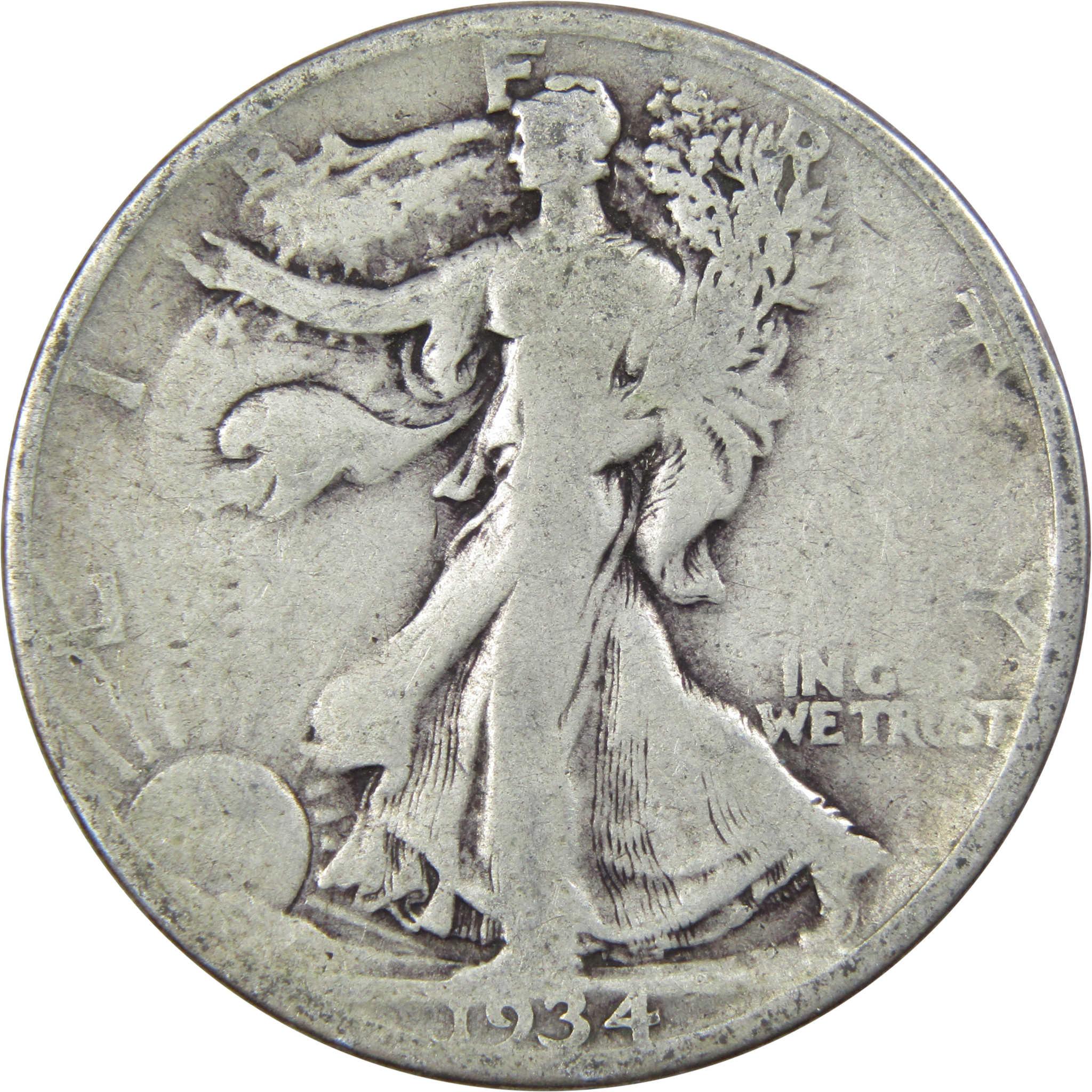 1934 S Liberty Walking Half Dollar AG About Good 90% Silver 50c US Coin