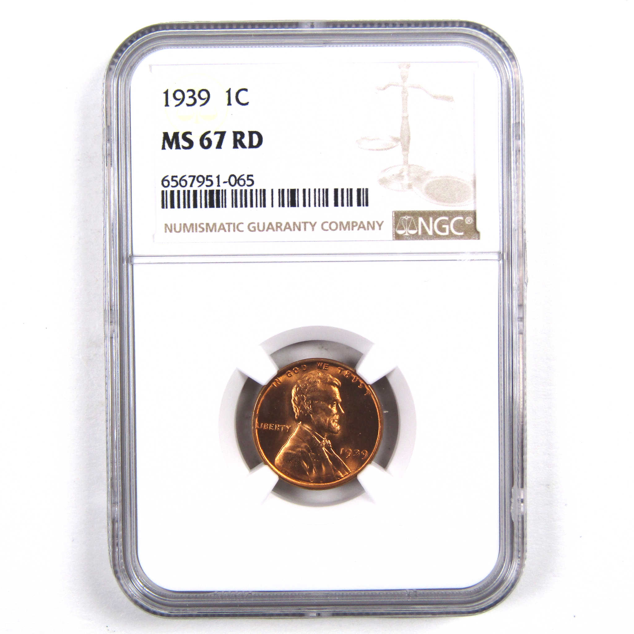 1939 Lincoln Wheat Cent MS 67 RD NGC Penny 1c Uncirculated SKU:I3135