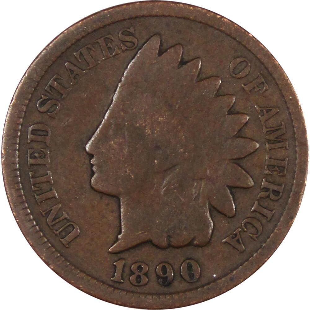 1890 Indian Head Cent G Good Bronze Penny 1c Coin Collectible