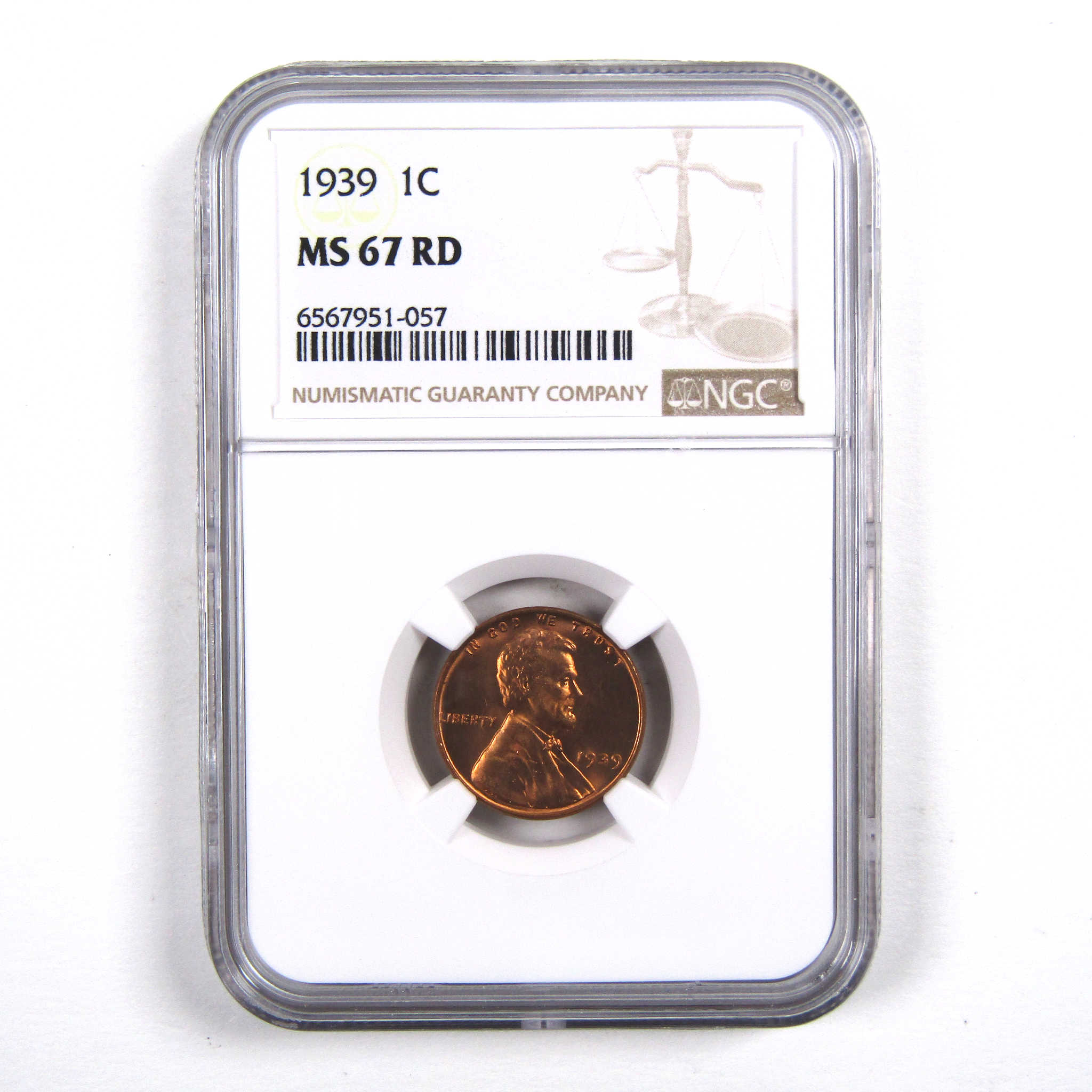 1939 Lincoln Wheat Cent MS 67 RD NGC Penny 1c Uncirculated SKU:I3141