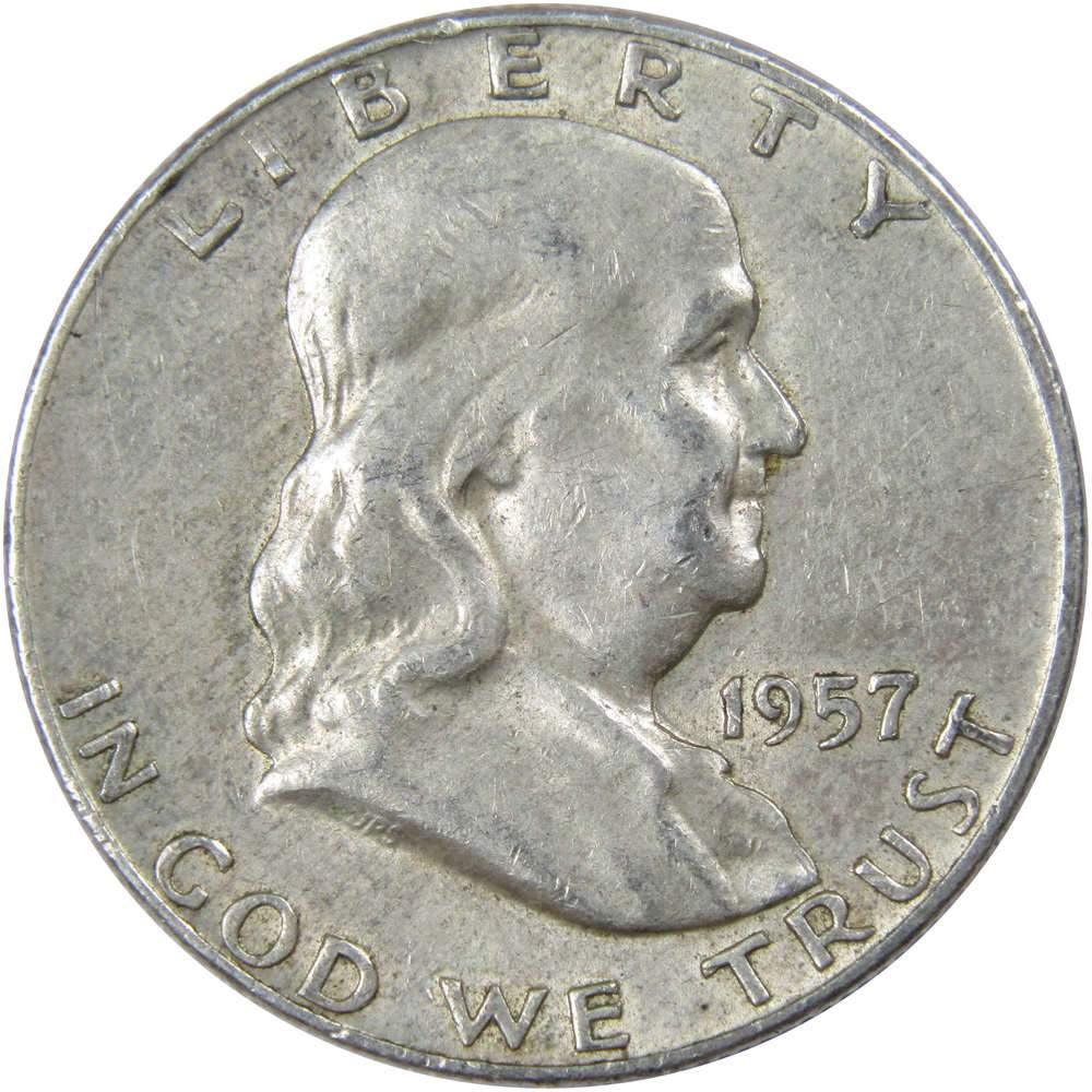 1957 D Franklin Half Dollar XF EF Extremely Fine 90% Silver 50c US Coin