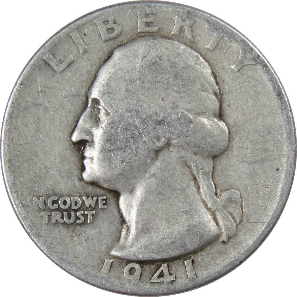 1941 D Washington Quarter AG About Good 90% Silver 25c US Coin Collectible