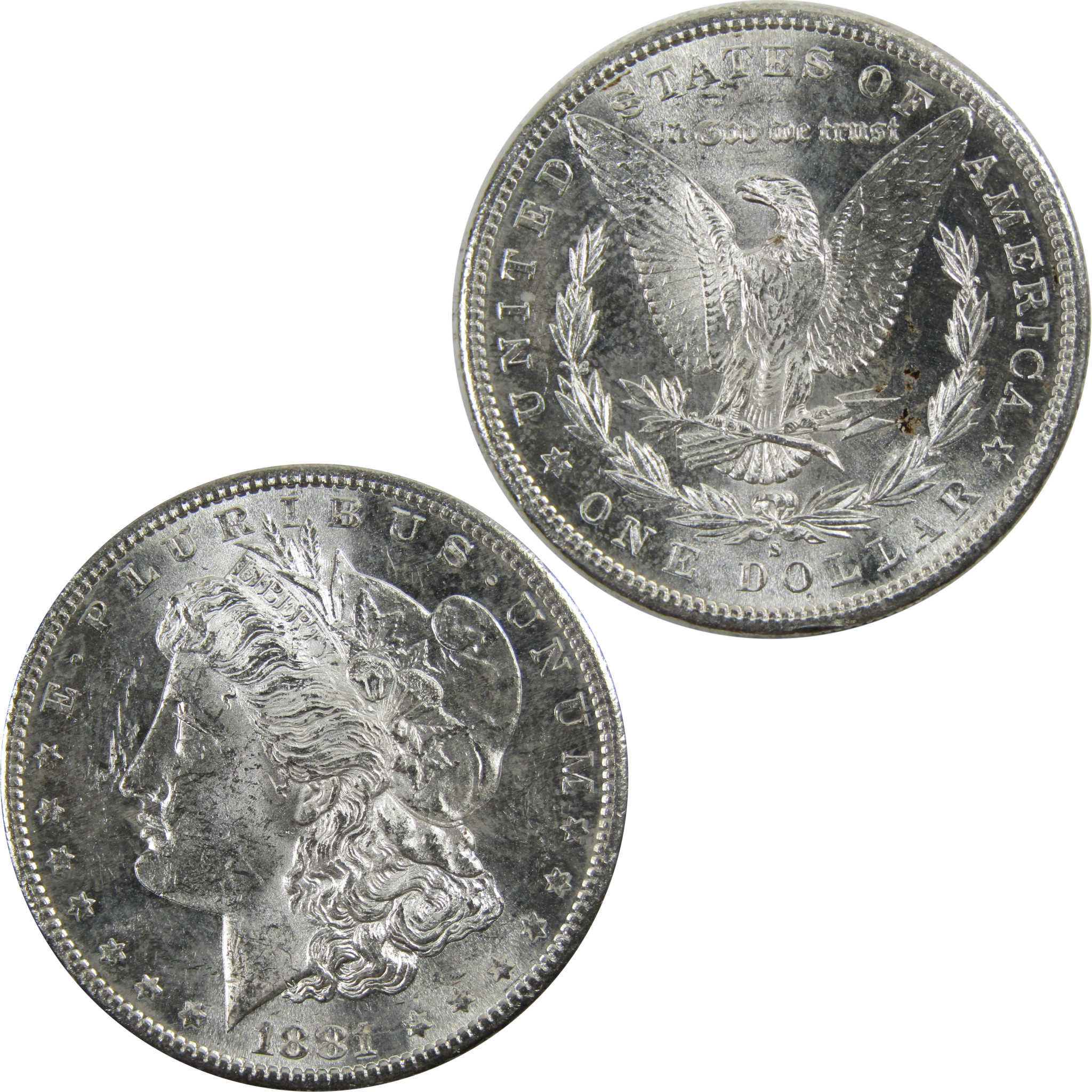 Outlet 1881 S Morgan Dollar BU Uncirculated Mint State 90% Silver $1 US Coin