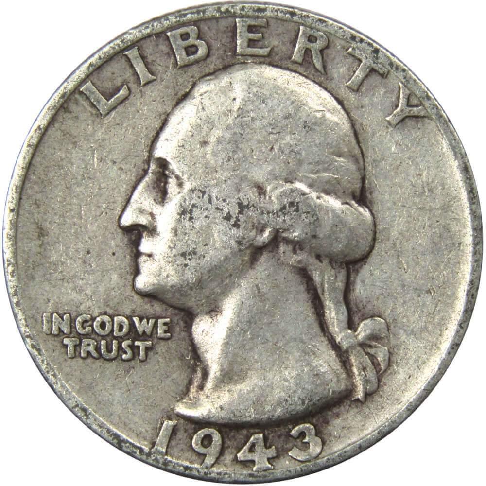 1943 S Washington Quarter F Fine 90% Silver 25c US Coin Collectible