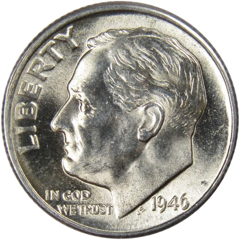 1946 D Roosevelt Dime BU Uncirculated Mint State 90% Silver 10c US Coin
