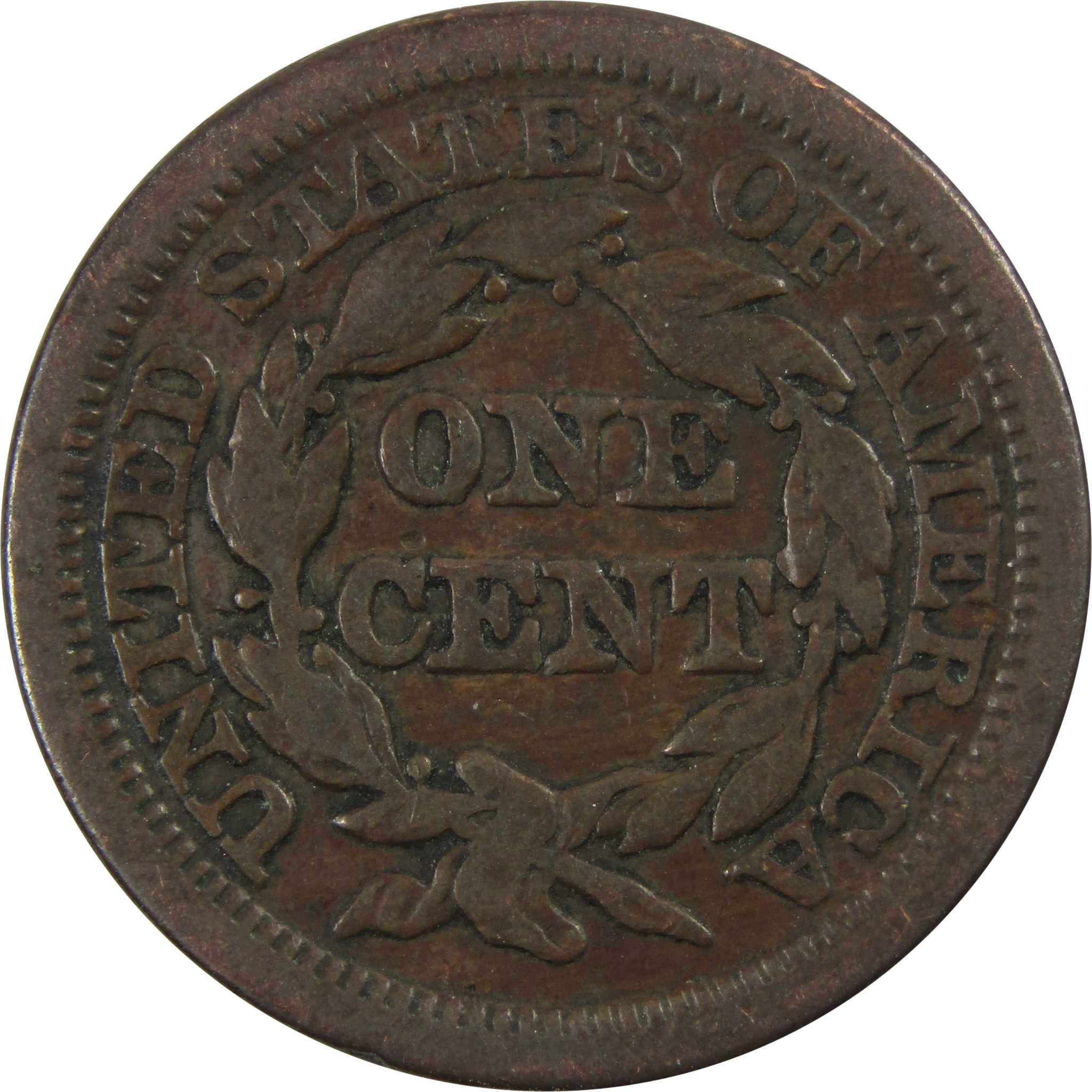 1845 Braided Hair Large Cent AG About Good Copper Penny SKU:I4682