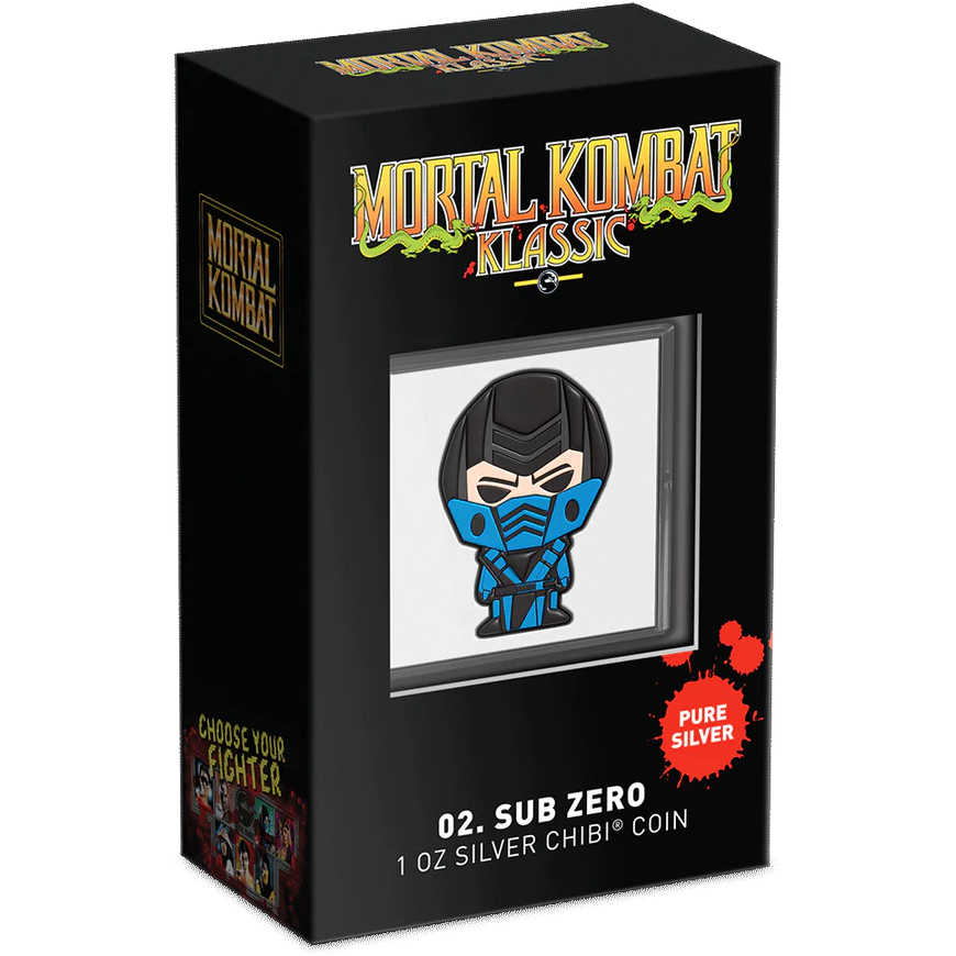 Mortal Kombat Klassic Sub Zero Chibi Proof 2022 Niue COA SKU:OPC66