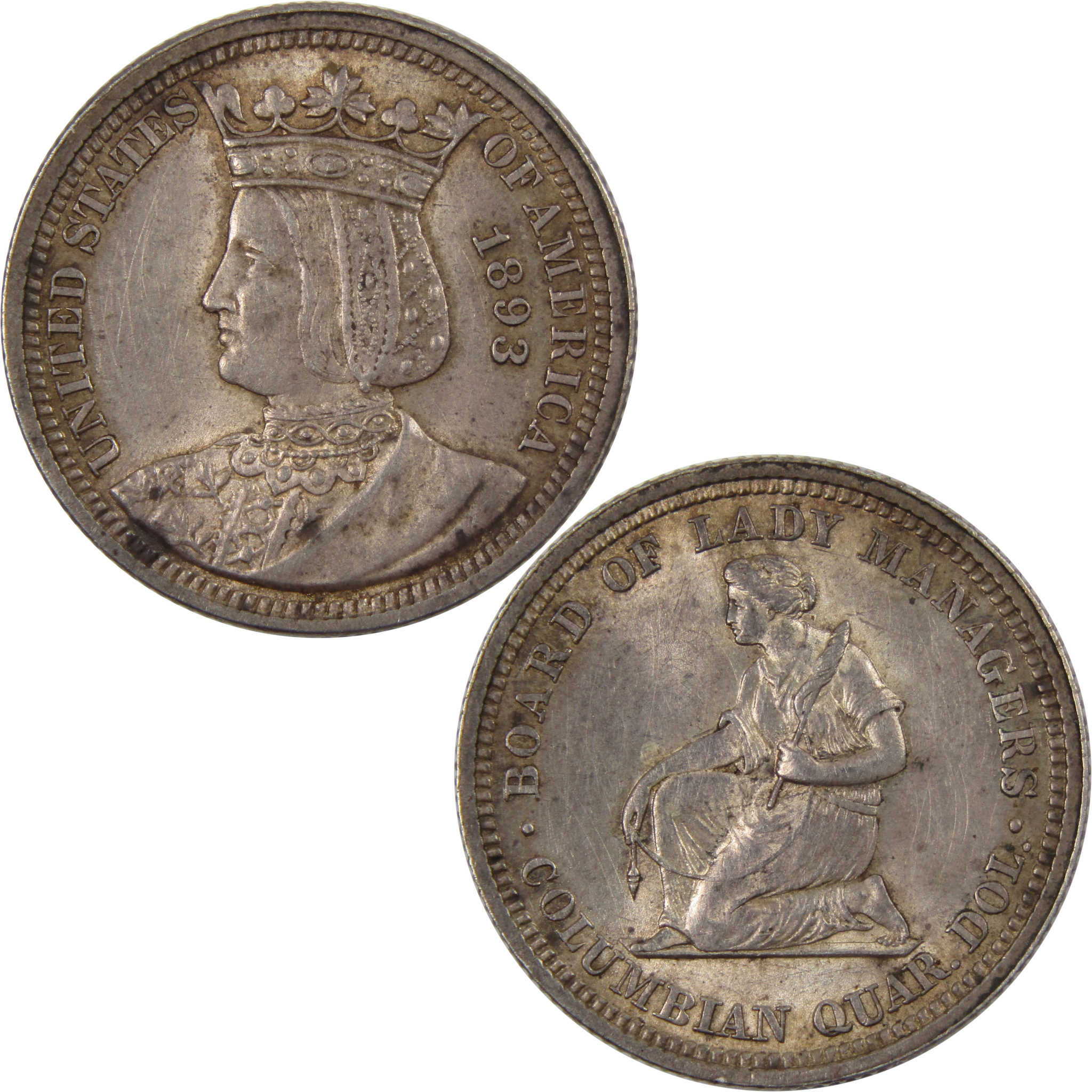 World's Columbian Isabella Commemorative Quarter 1893 AU SKU:I7390