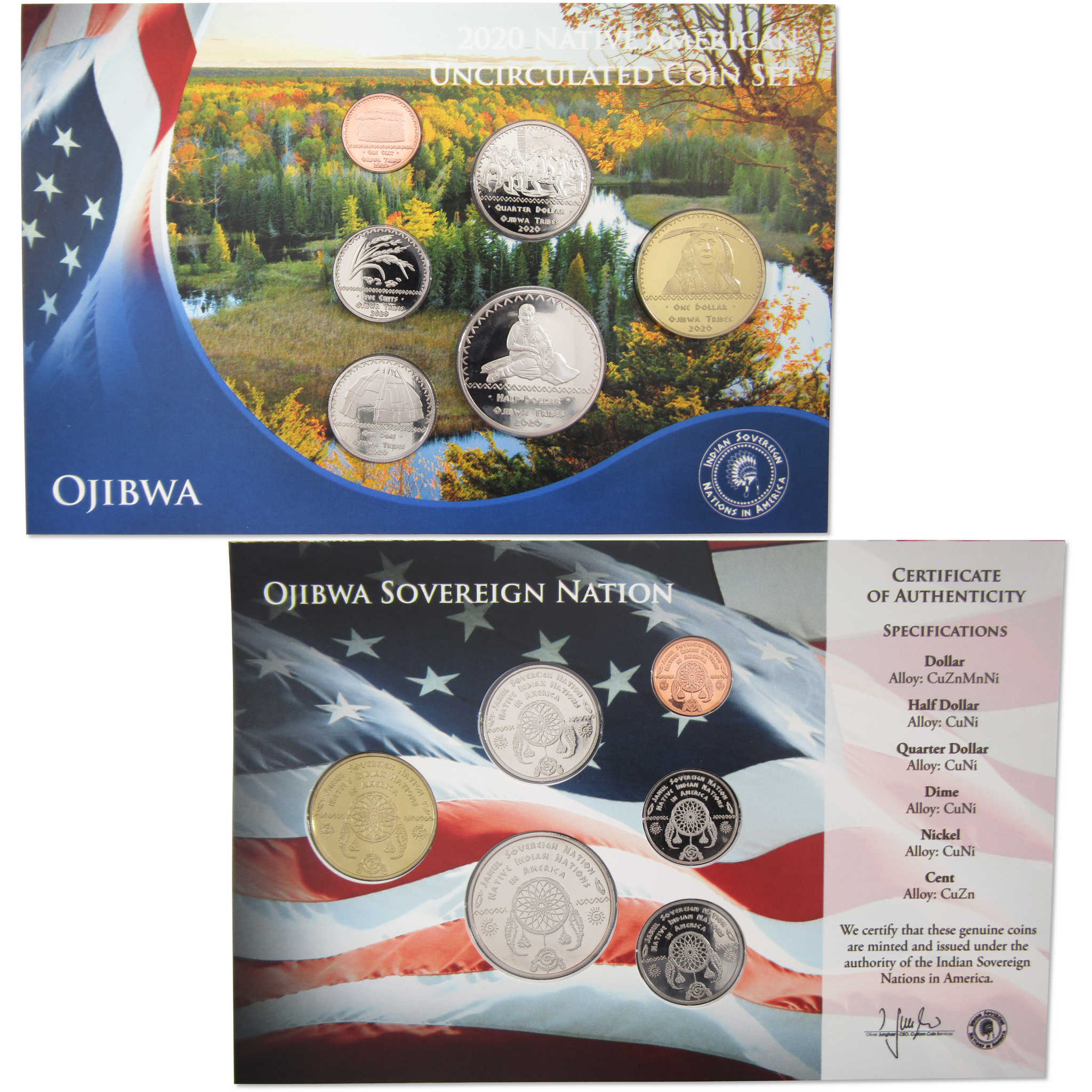2020 Jamul Native American Ojibwa Sovereign Nation Uncirculated Coin Set