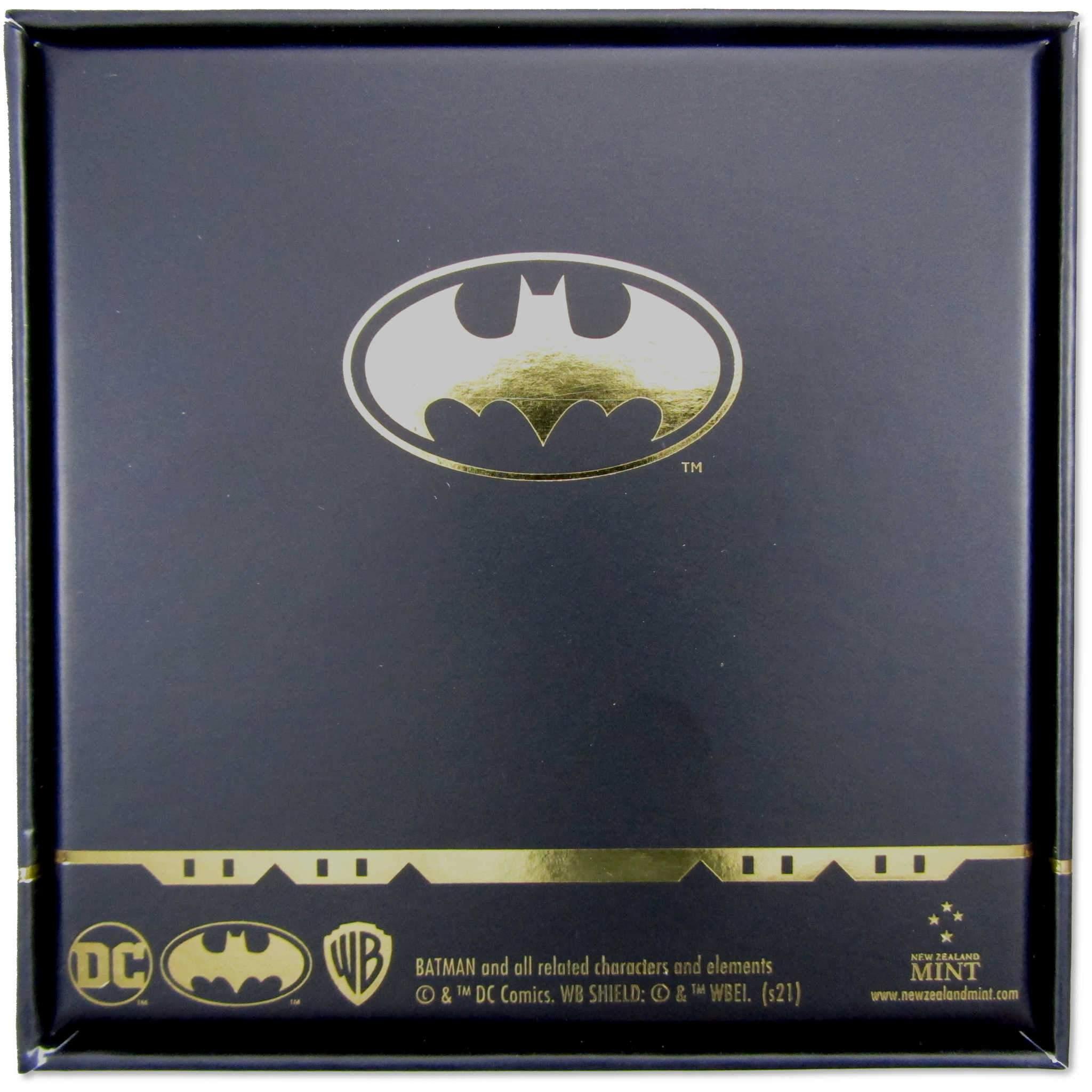 DC Batman Logo 1 oz .999 Fine Silver $2 Colorized Proof Coin 2021 Niue