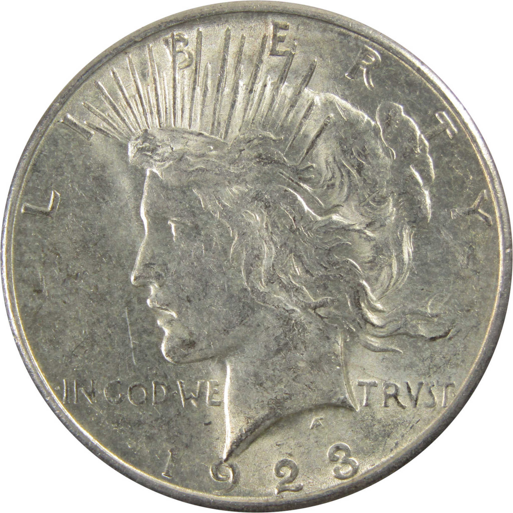 1923 S Peace Dollar AU About Uncirculated 90% Silver $1 Coin SKU:I5426