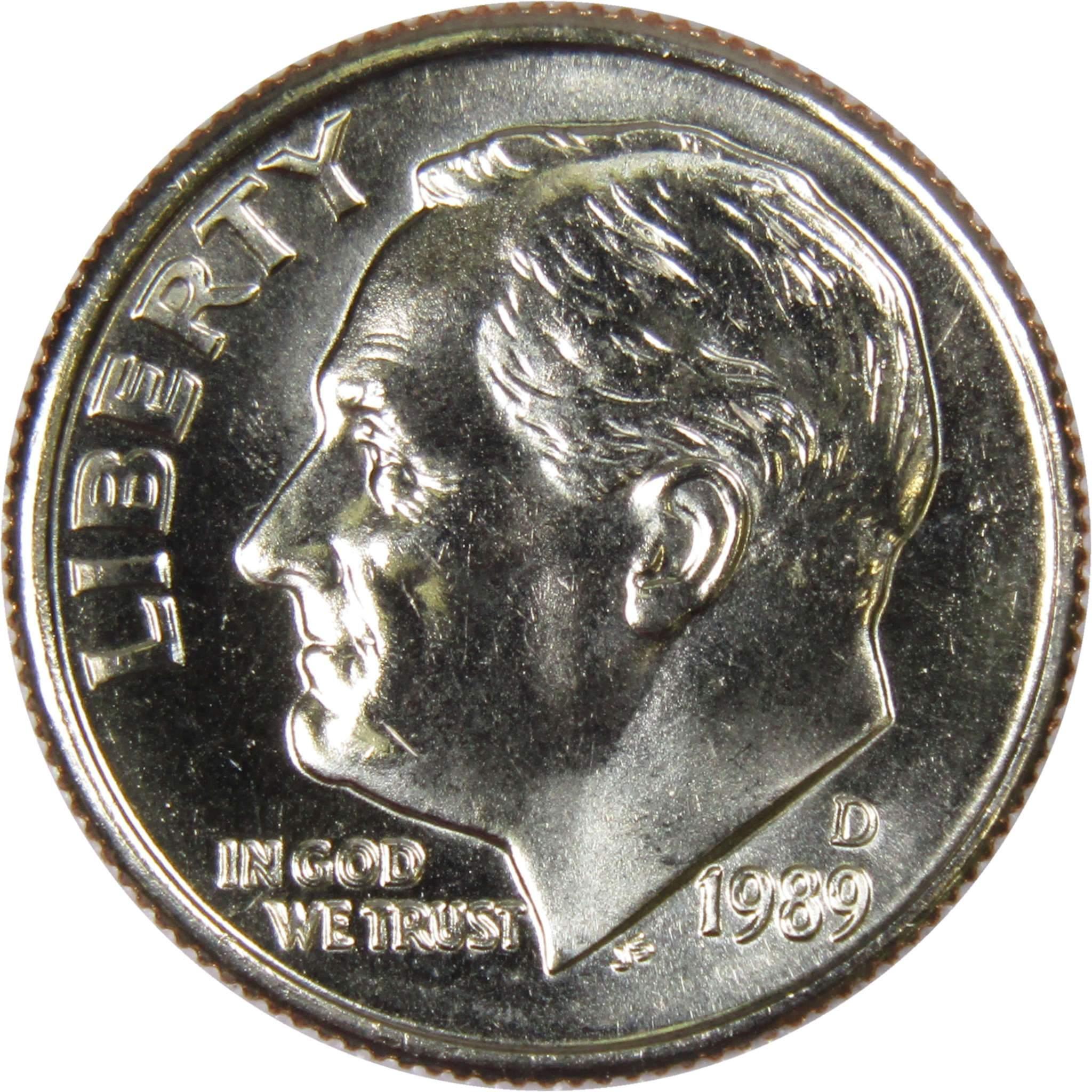 1989 D Roosevelt Dime BU Uncirculated Mint State 10c US Coin Collectible