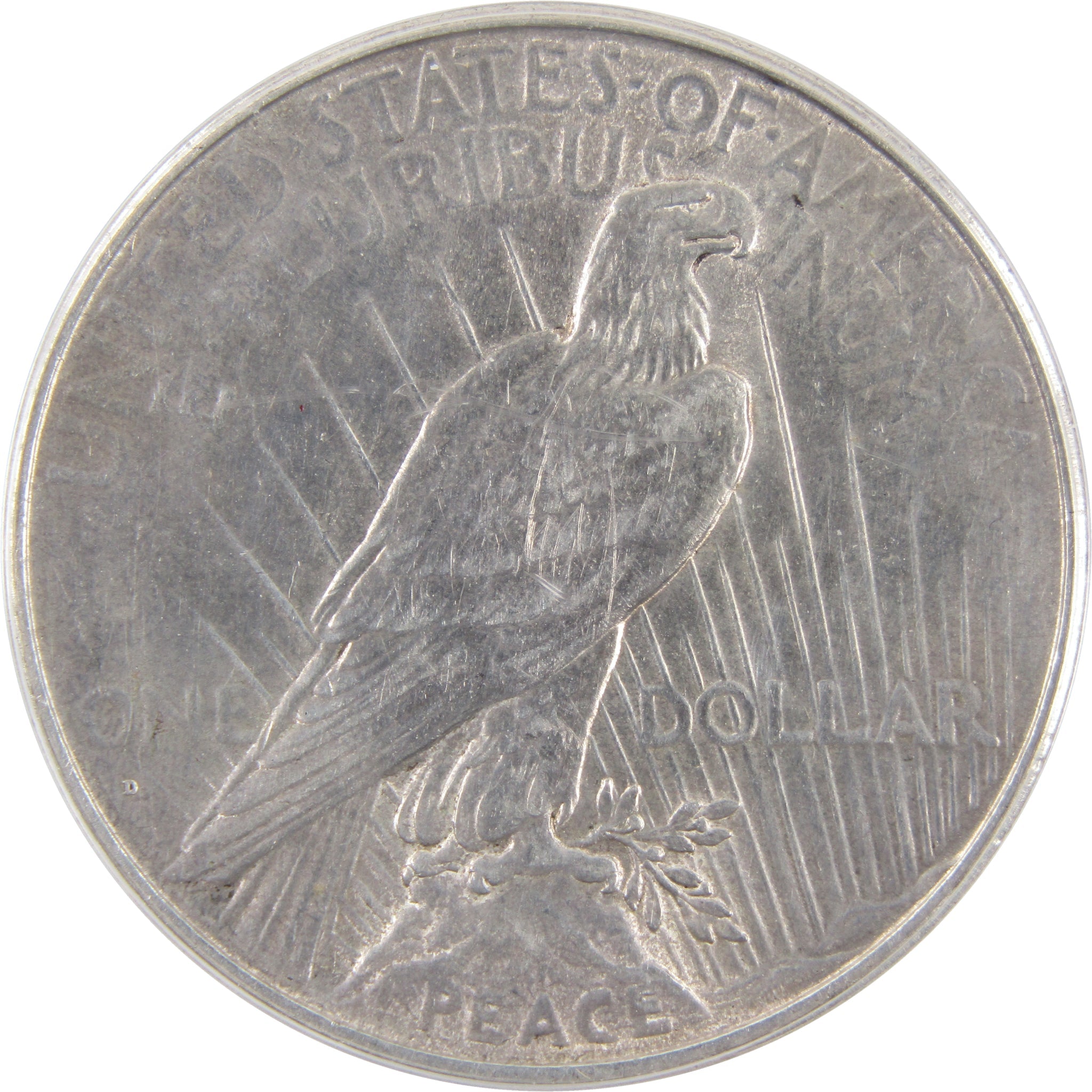1934 D Peace Dollar AU 58 Details ANACS 90% Silver Coin SKU:CPC2494