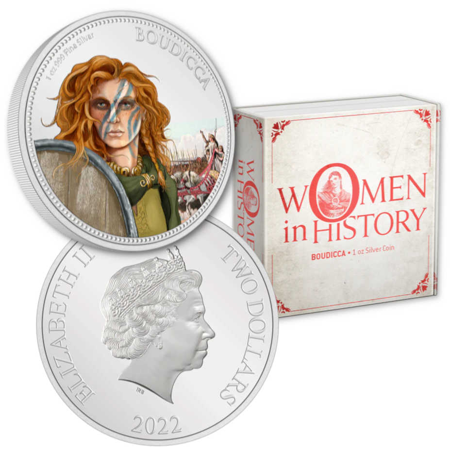 Women in History Boudicca Fine Silver $2 Proof 2022 Niue COA SKU:OPC83